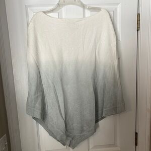 Barefoot Dreams White and Gray Shrug Poncho